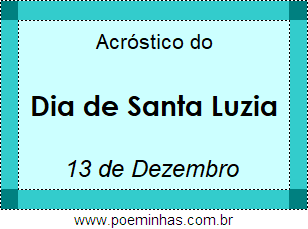 Acróstico Dia de Santa Luzia