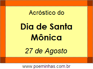 Acróstico Dia de Santa Mônica