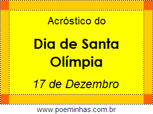 Acróstico Dia de Santa Olímpia