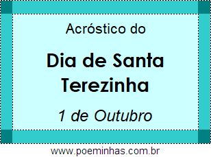 Acróstico Dia de Santa Terezinha