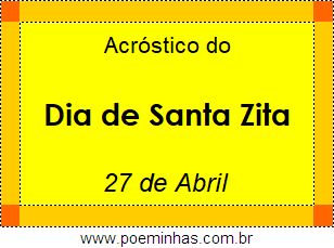 Acróstico Dia de Santa Zita