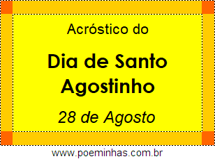 Acróstico Dia de Santo Agostinho