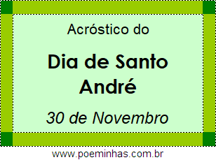 Acróstico Dia de Santo André