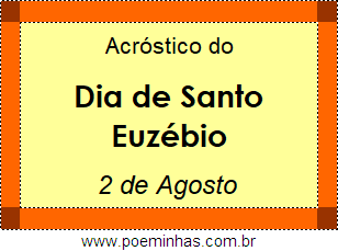 Acróstico Dia de Santo Euzébio