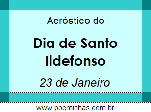 Acróstico Dia de Santo Ildefonso