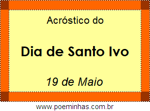 Acróstico Dia de Santo Ivo