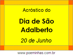 Acróstico Dia de São Adalberto