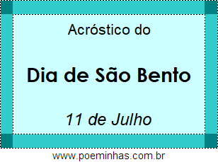 Acróstico Dia de São Bento