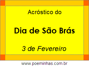 Acróstico Dia de São Brás