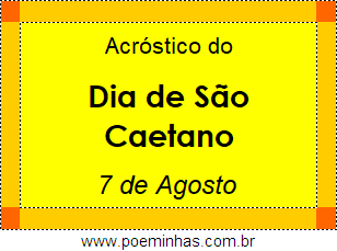 Acróstico Dia de São Caetano