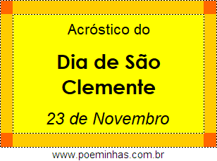 Acróstico Dia de São Clemente