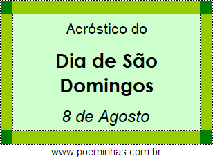 Acróstico Dia de São Domingos