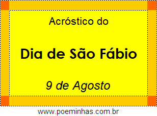 Acróstico Dia de São Fábio