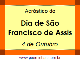 Acróstico Dia de São Francisco de Assis