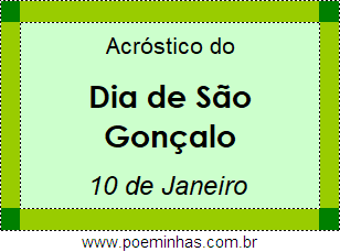 Acróstico Dia de São Gonçalo