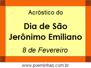 Acróstico Dia de São Jerônimo Emiliano