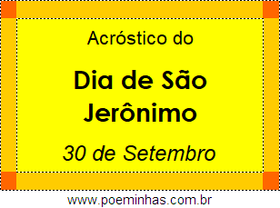 Acróstico Dia de São Jerônimo