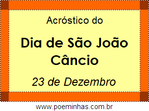 Acróstico Dia de São João Câncio