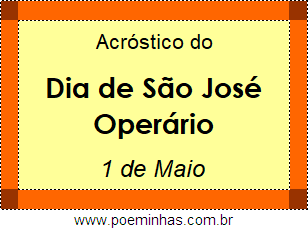 Acróstico Dia de São José Operário