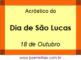 Acróstico Dia de São Lucas