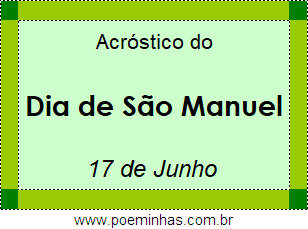 Acróstico Dia de São Manuel