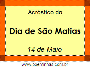 Acróstico Dia de São Matias