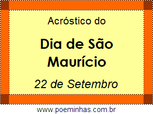 Acróstico Dia de São Maurício