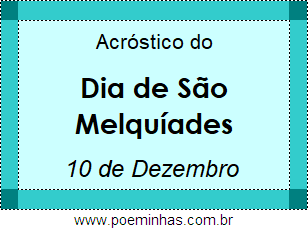 Acróstico Dia de São Melquíades