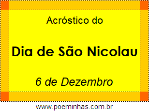 Acróstico Dia de São Nicolau