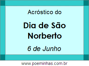 Acróstico Dia de São Norberto