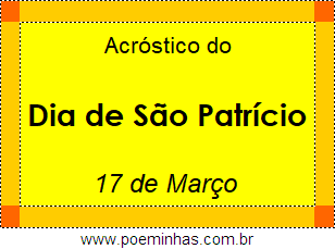 Acróstico Dia de São Patrício