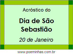 Acróstico Dia de São Sebastião