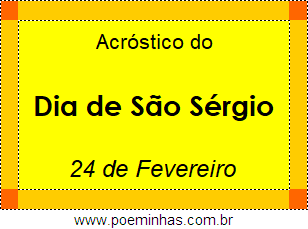 Acróstico Dia de São Sérgio