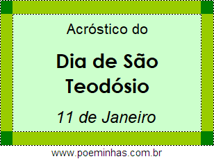 Acróstico Dia de São Teodósio