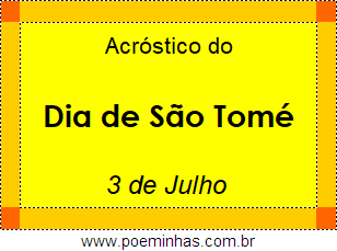 Acróstico Dia de São Tomé