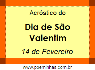 Acróstico Dia de São Valentim