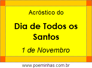 Acróstico Dia de Todos os Santos