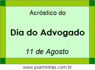 Acróstico Dia do Advogado