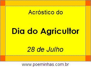 Acróstico Dia do Agricultor