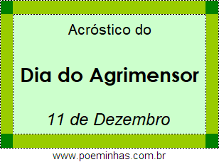 Acróstico Dia do Agrimensor