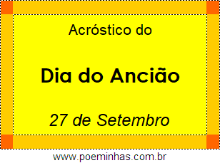 Acróstico Dia do Ancião