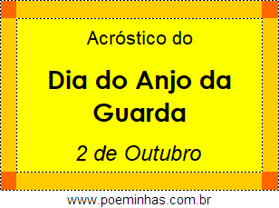 Acróstico Dia do Anjo da Guarda