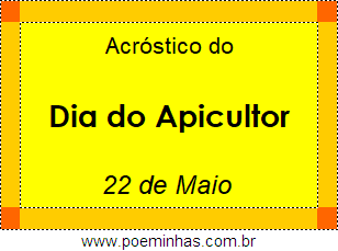 Acróstico Dia do Apicultor