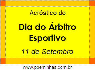 Acróstico Dia do Árbitro Esportivo