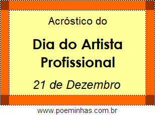 Acróstico Dia do Artista Profissional