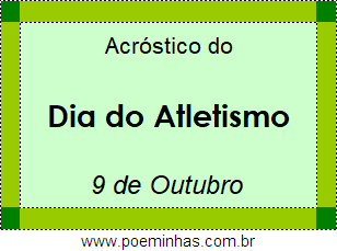 Acróstico Dia do Atletismo