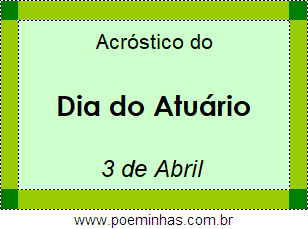 Acróstico Dia do Atuário