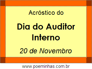 Acróstico Dia do Auditor Interno