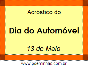 Acróstico Dia do Automóvel