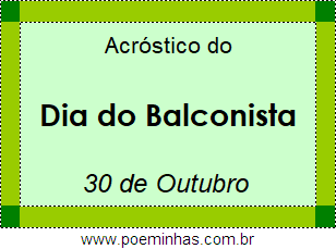 Acróstico Dia do Balconista